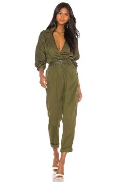 L'Academie Reed Jumpsuit In Green