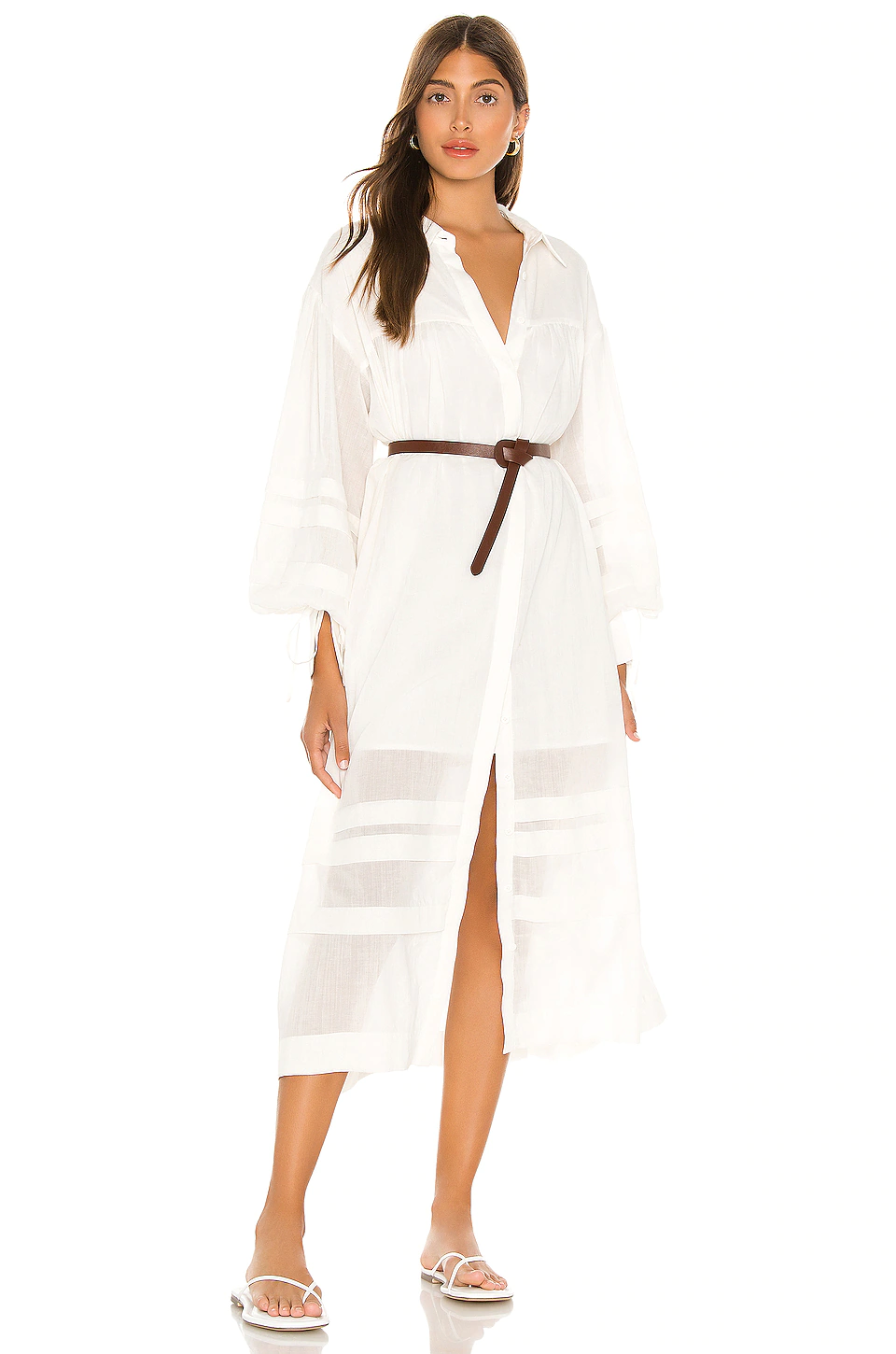 L'Academie The Maisy Midi Dress In White 7 L'Academie The Maisy Midi Dress In White -L'Academie Sales 2024 LCDE WD440 V1