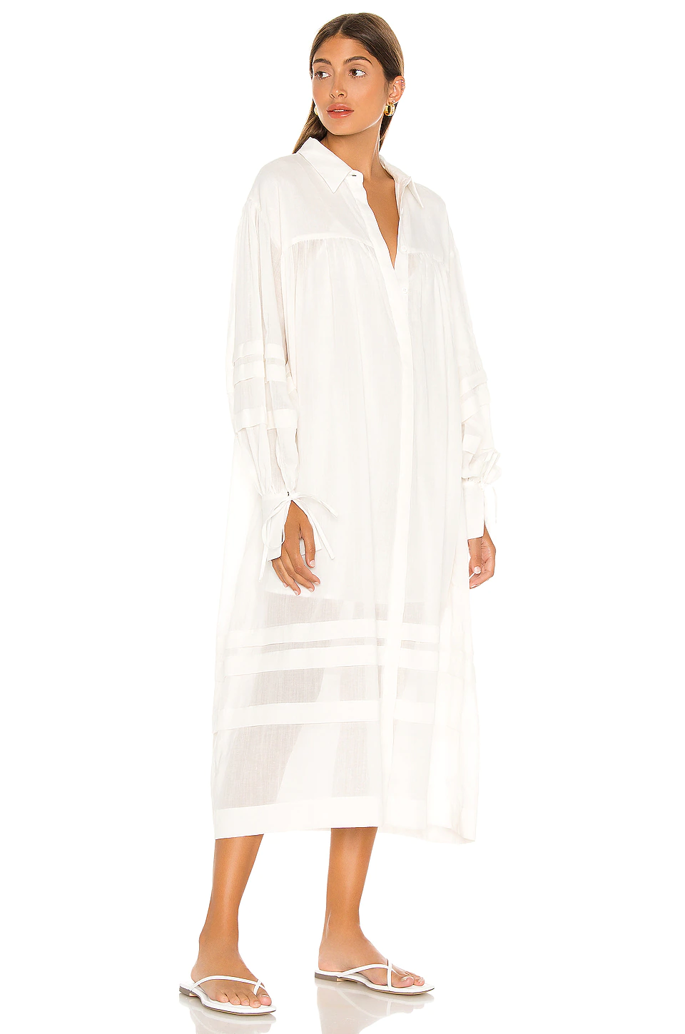 L'Academie The Maisy Midi Dress In White 3 L'Academie The Maisy Midi Dress In White - Image 3