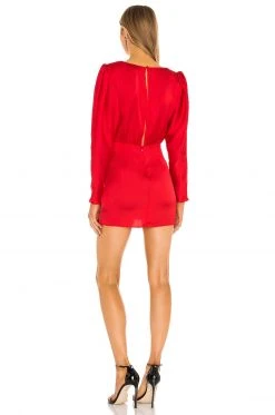 L'Academie The Dore Mini Dress In Red -L'Academie Sales 2024 LCDE WD463 V3