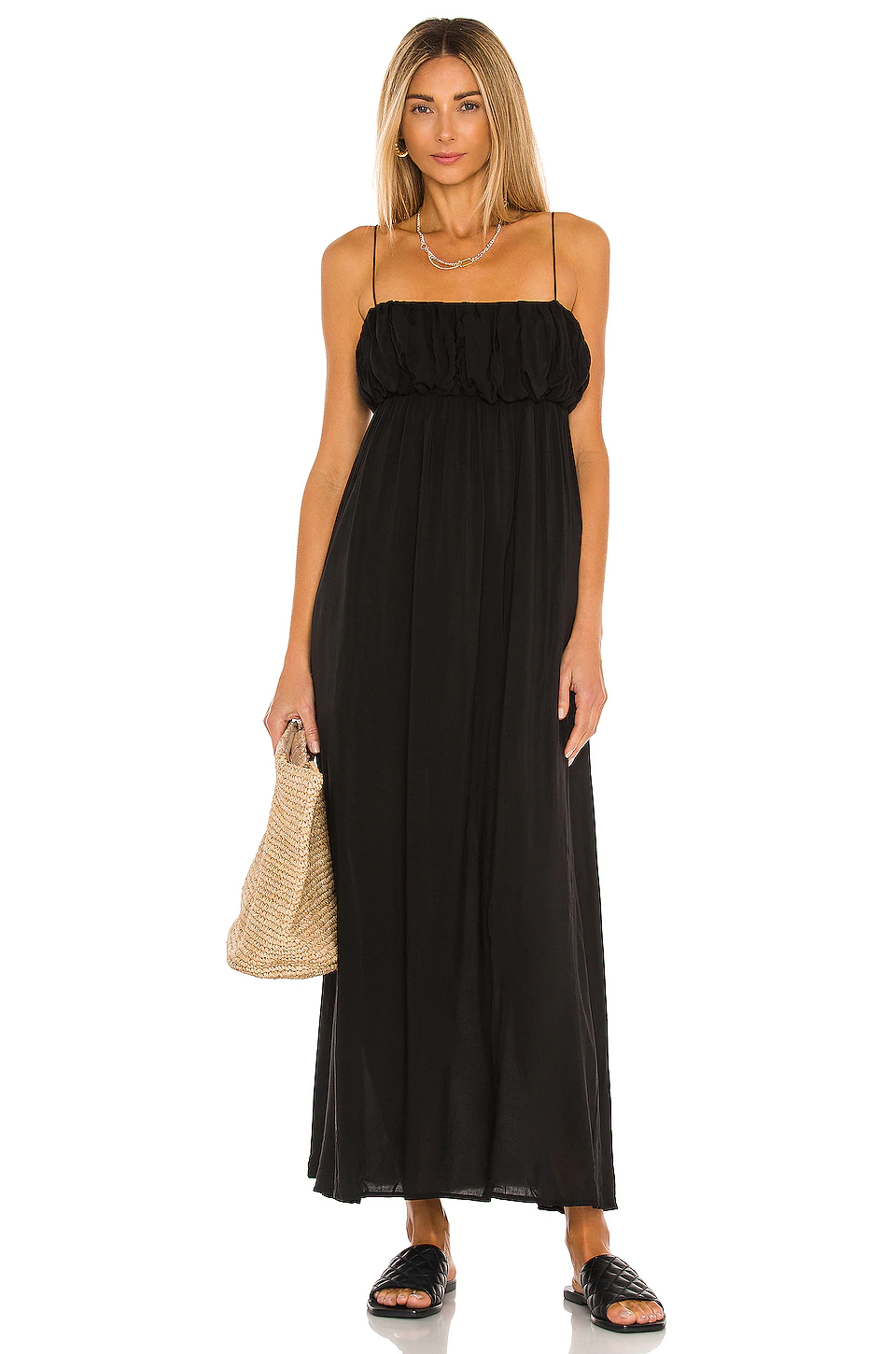 L'Academie Karsyn Midi Dress In Black