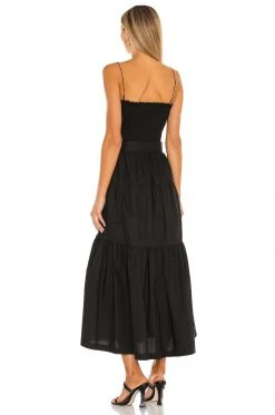 L'Academie The Nour Midi Dress In Black -L'Academie Sales 2024 LCDE WD481 V3