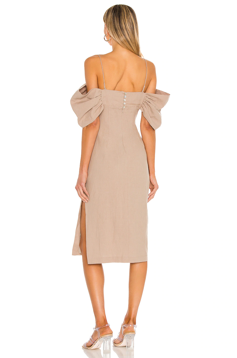 L'Academie Gemma Mini Dress In Mocha Beige 3 L'Academie Gemma Mini Dress In Mocha Beige - Image 3