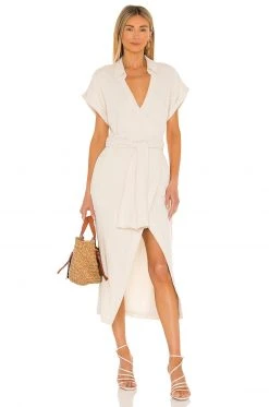 L'Academie Danica Midi Dress In Ivory