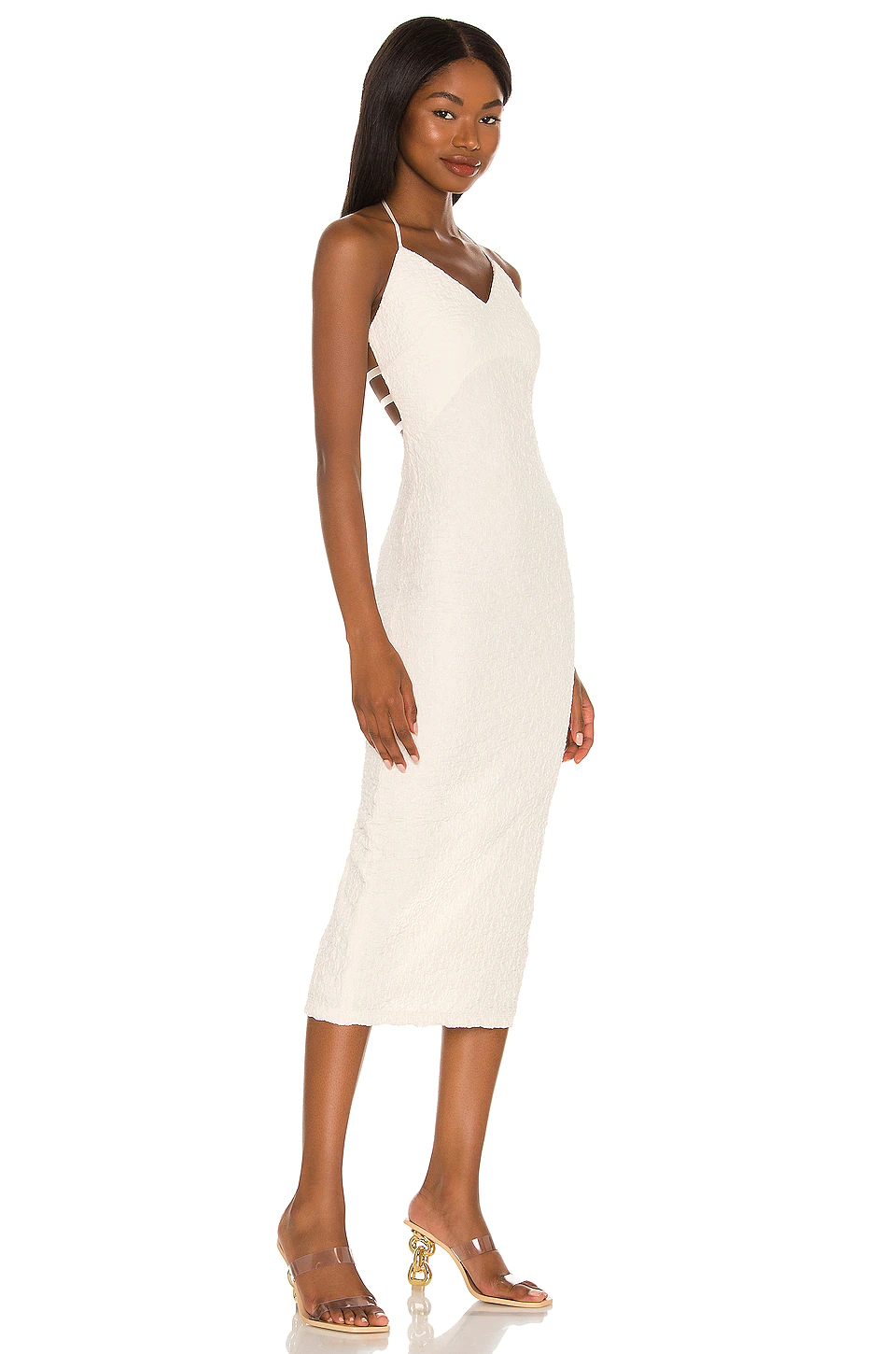 L'Academie Joey Midi Dress In Ivory 3 L'Academie Joey Midi Dress In Ivory - Image 3