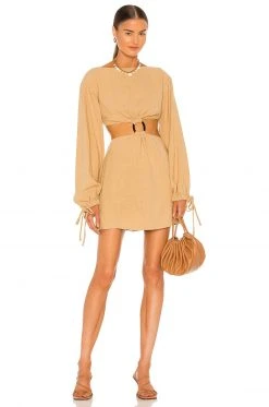 L'Academie Alora Dress In Tan