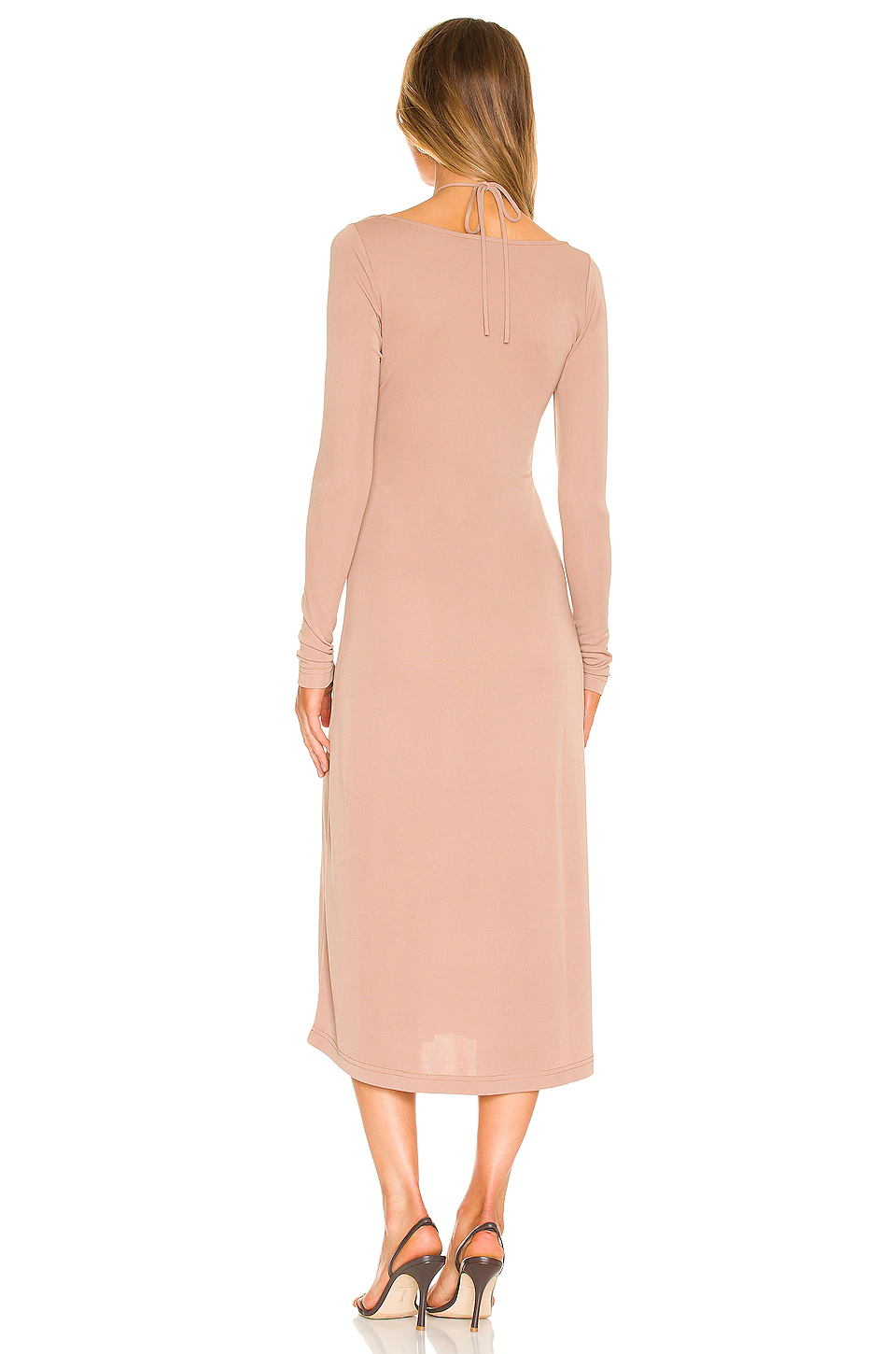 L'Academie Lois Midi Dress In Camel Beige 3 L'Academie Lois Midi Dress In Camel Beige - Image 3