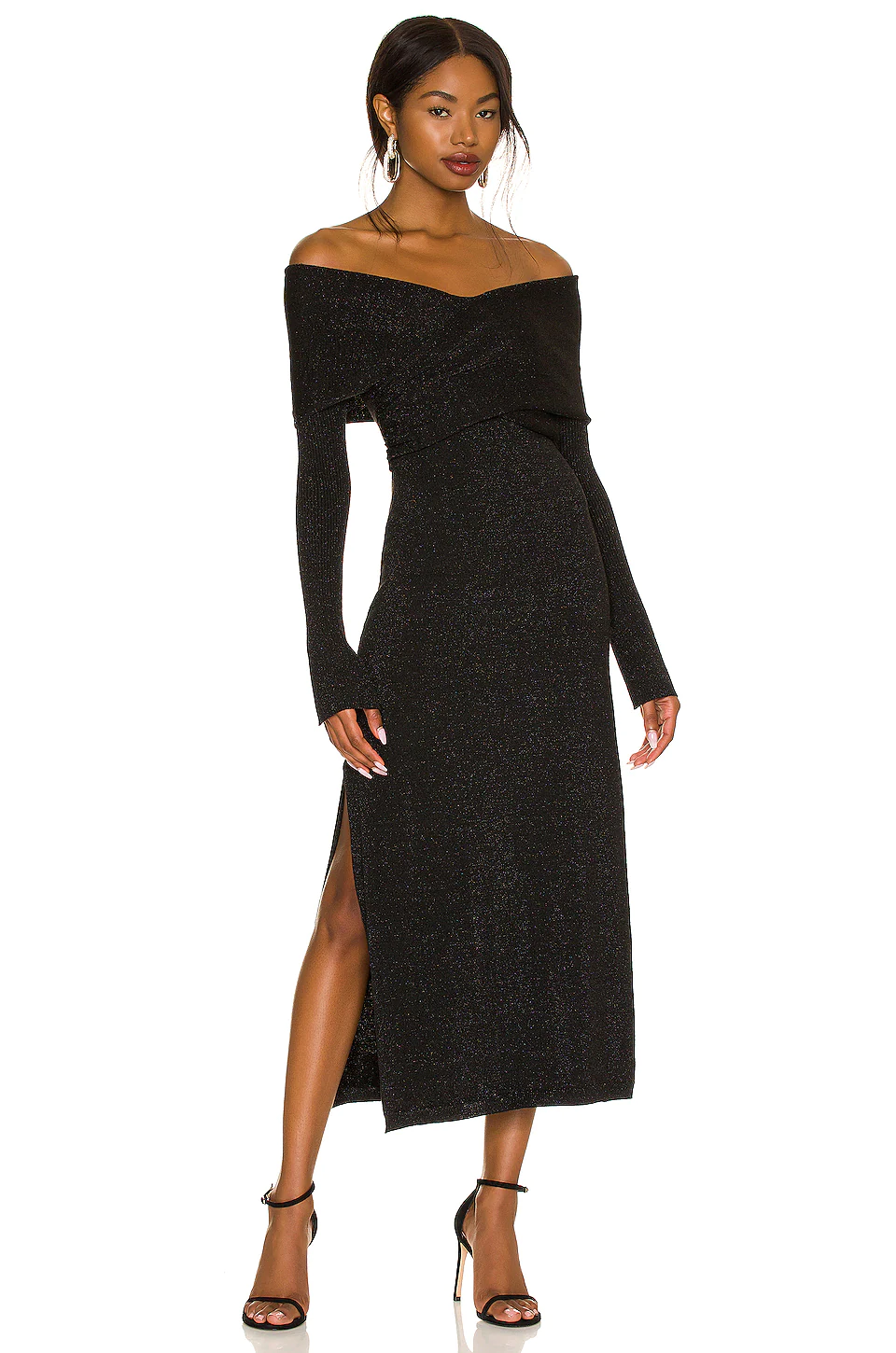 L'Academie Lillia Knit Dress In Gunmetal