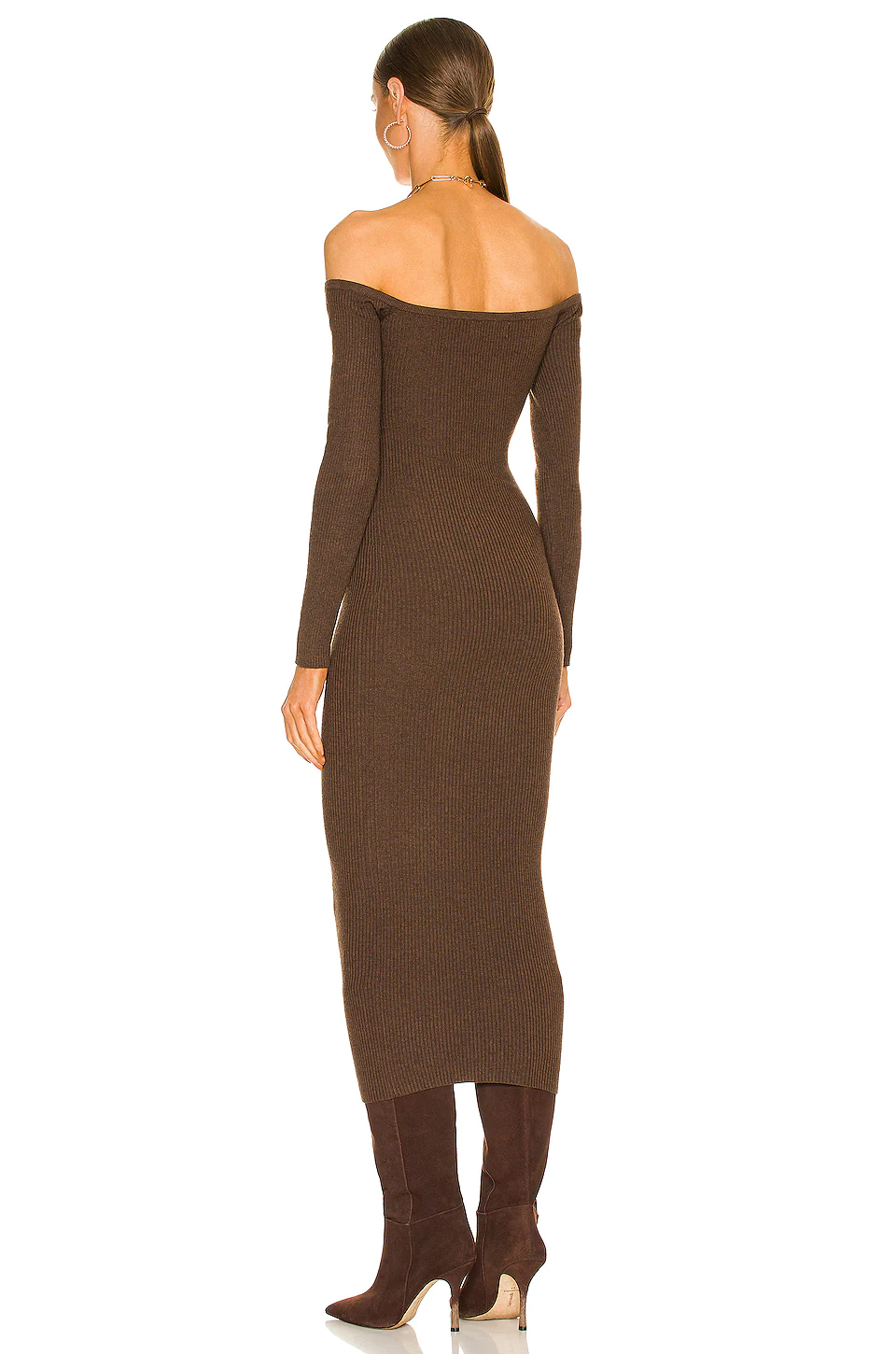 L'Academie Tucci Knit Bustier Dress In Chocolate 3 L'Academie Tucci Knit Bustier Dress In Chocolate - Image 3