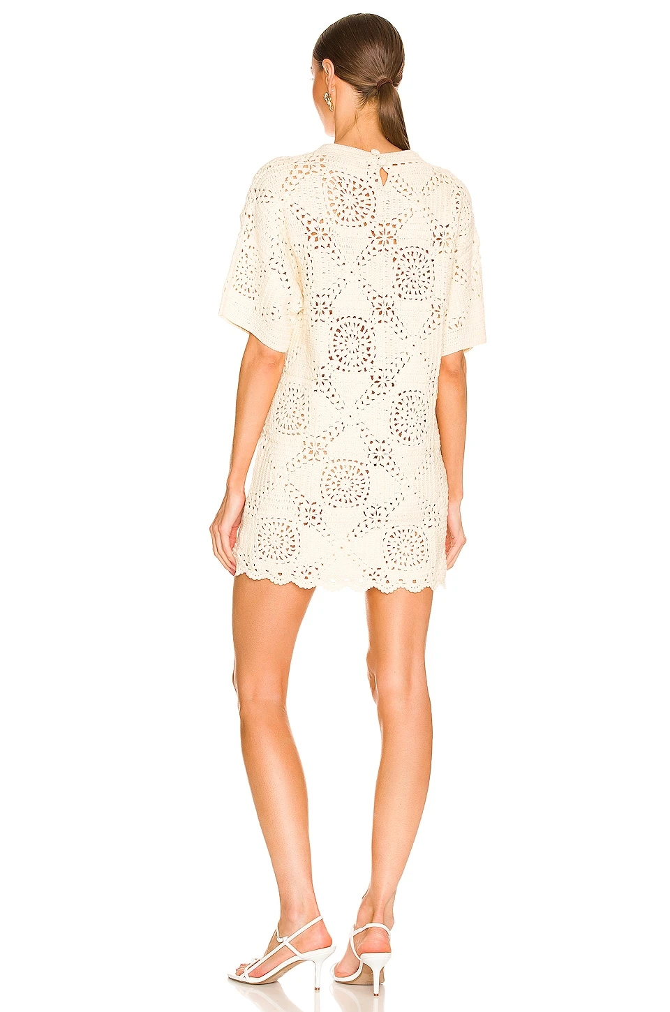 L'Academie Kathan Crochet Mini Dress In Ivory 3 L'Academie Kathan Crochet Mini Dress In Ivory - Image 3