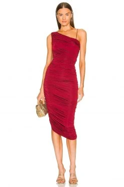 L'Academie Sales 2024 49 L'Academie Adele Midi Dress In Burgundy