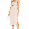 L'Academie Siv V Neck Dress In Tan