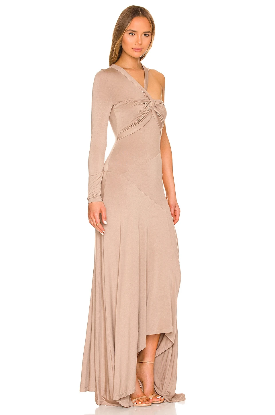 Rennea Midi Dress in Taupe L'Academie Rennea Midi Dress In Taupe -L'Academie Sales 2024 LCDE WD602 V2