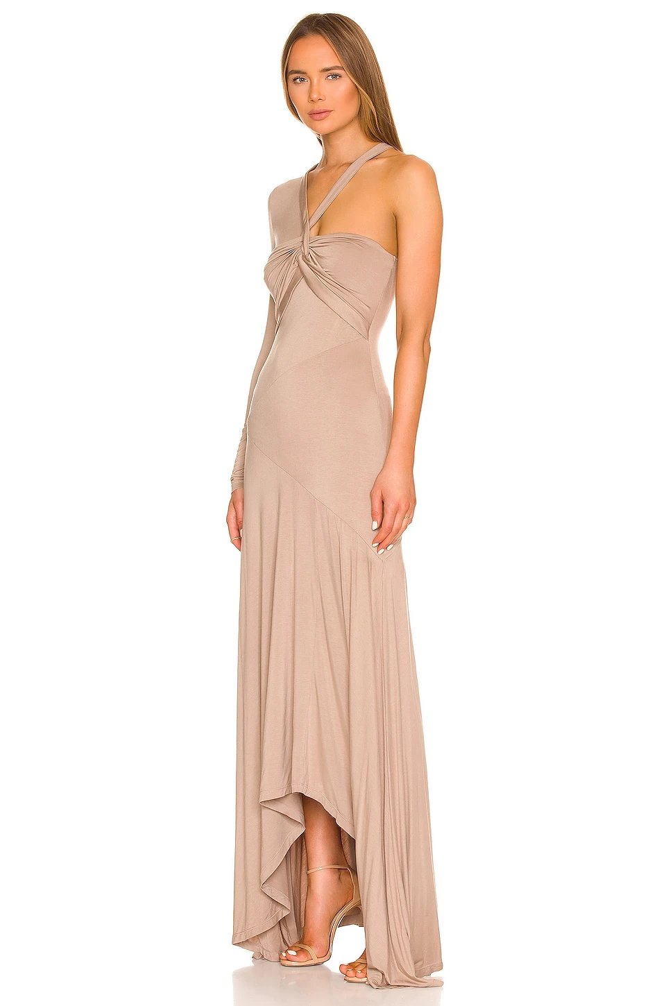 Rennea Midi Dress in Taupe L'Academie Rennea Midi Dress In Taupe -L'Academie Sales 2024 LCDE WD602 V3