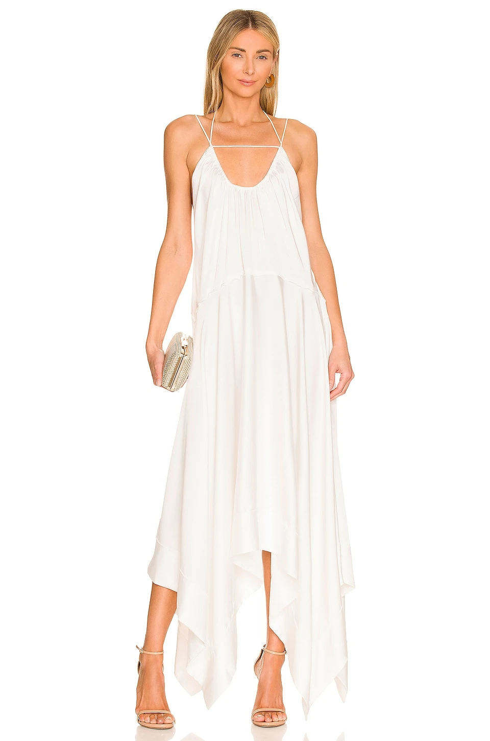 Odessa Midi Dress in White L'Academie Odessa Midi Dress In White -L'Academie Sales 2024 LCDE WD616 V1