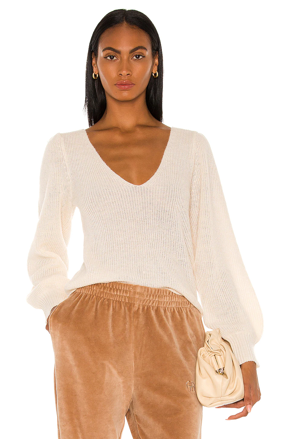 L'Academie Rosette Sweater In Ivory