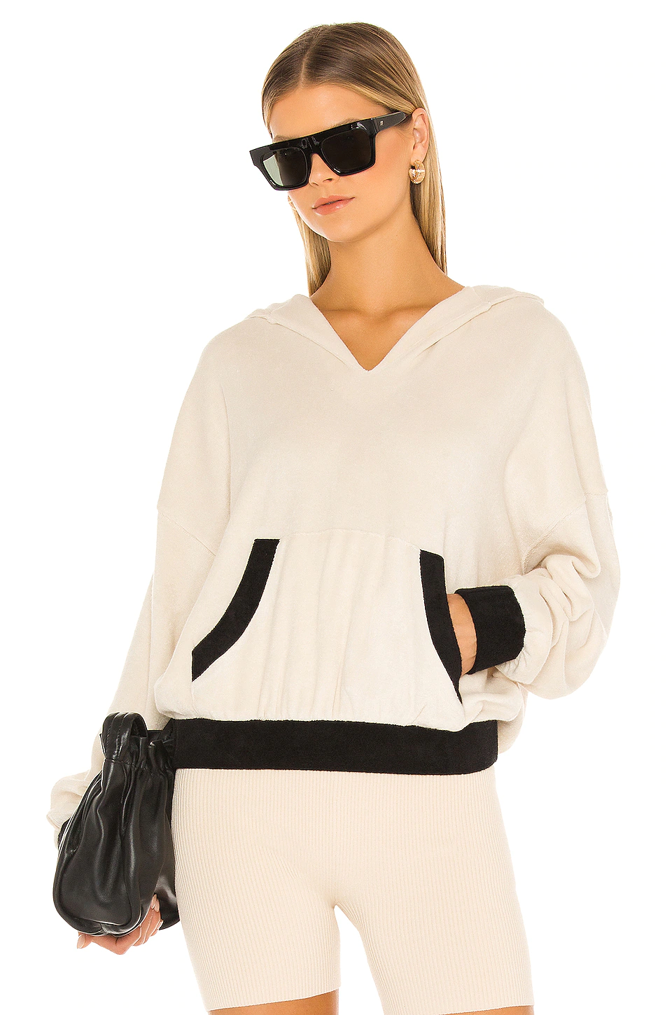 L'Academie Ciara Hoodie In Beige & Black