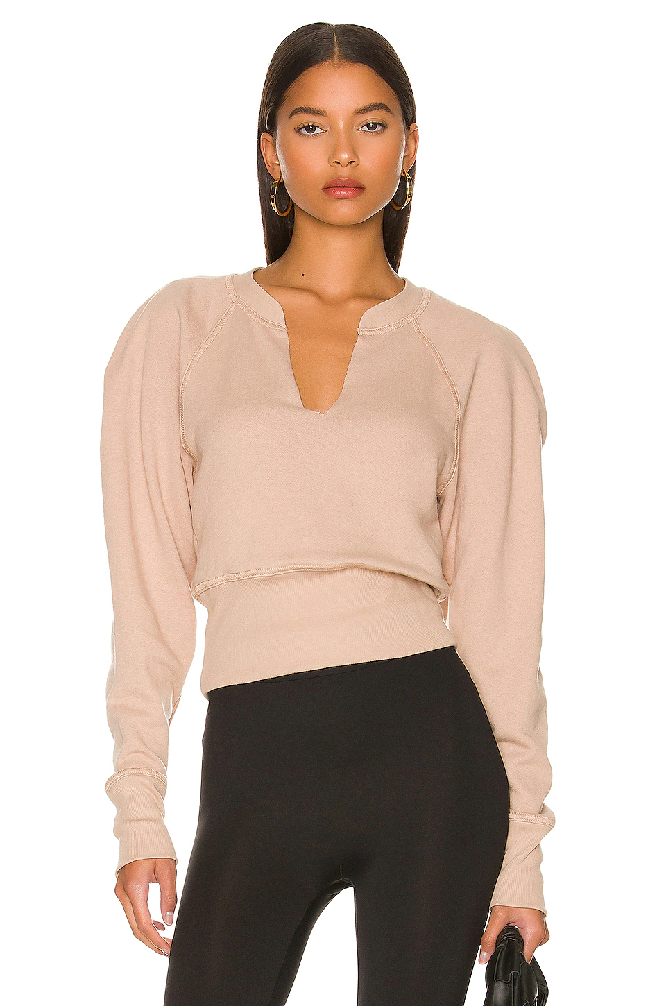 L'Academie Sales 2024 41 L'Academie 80s Sleeve Sweatshirt In Taupe