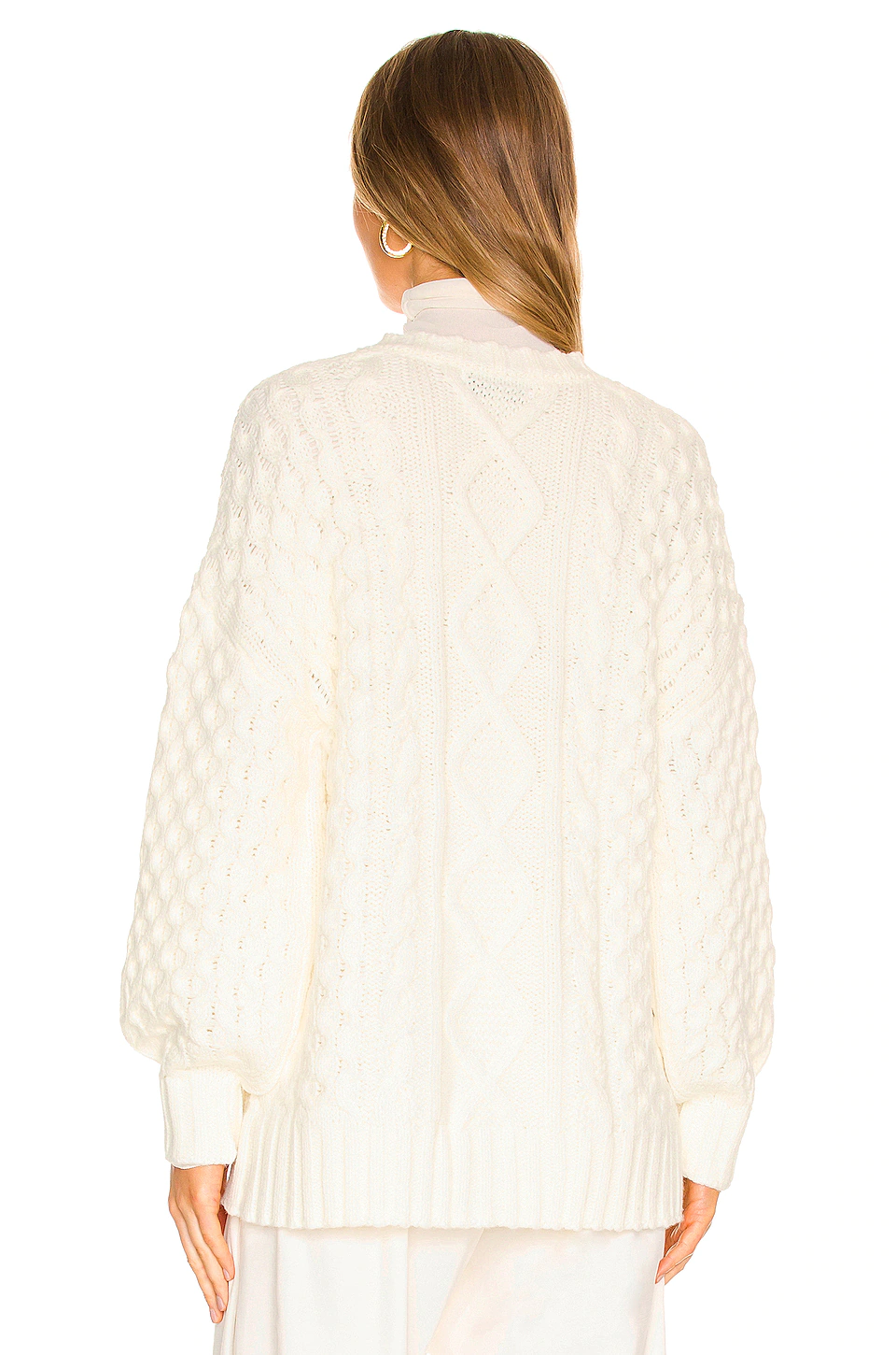 L'Academie Amare Cable Cardigan In Ivory 3 L'Academie Amare Cable Cardigan In Ivory - Image 3