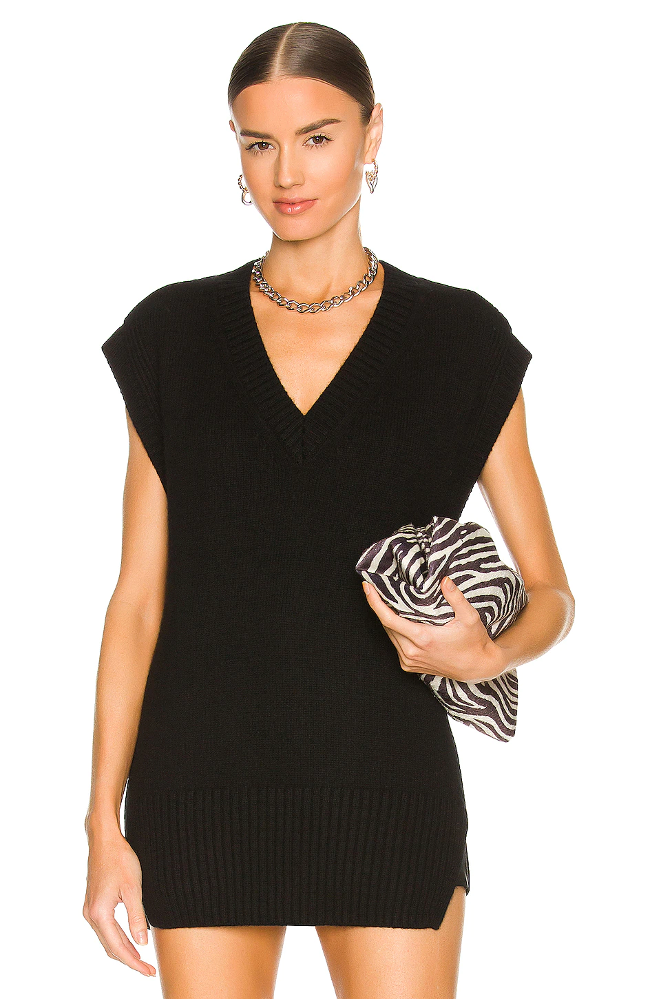 L'Academie Emari V Neck Tunic In Black