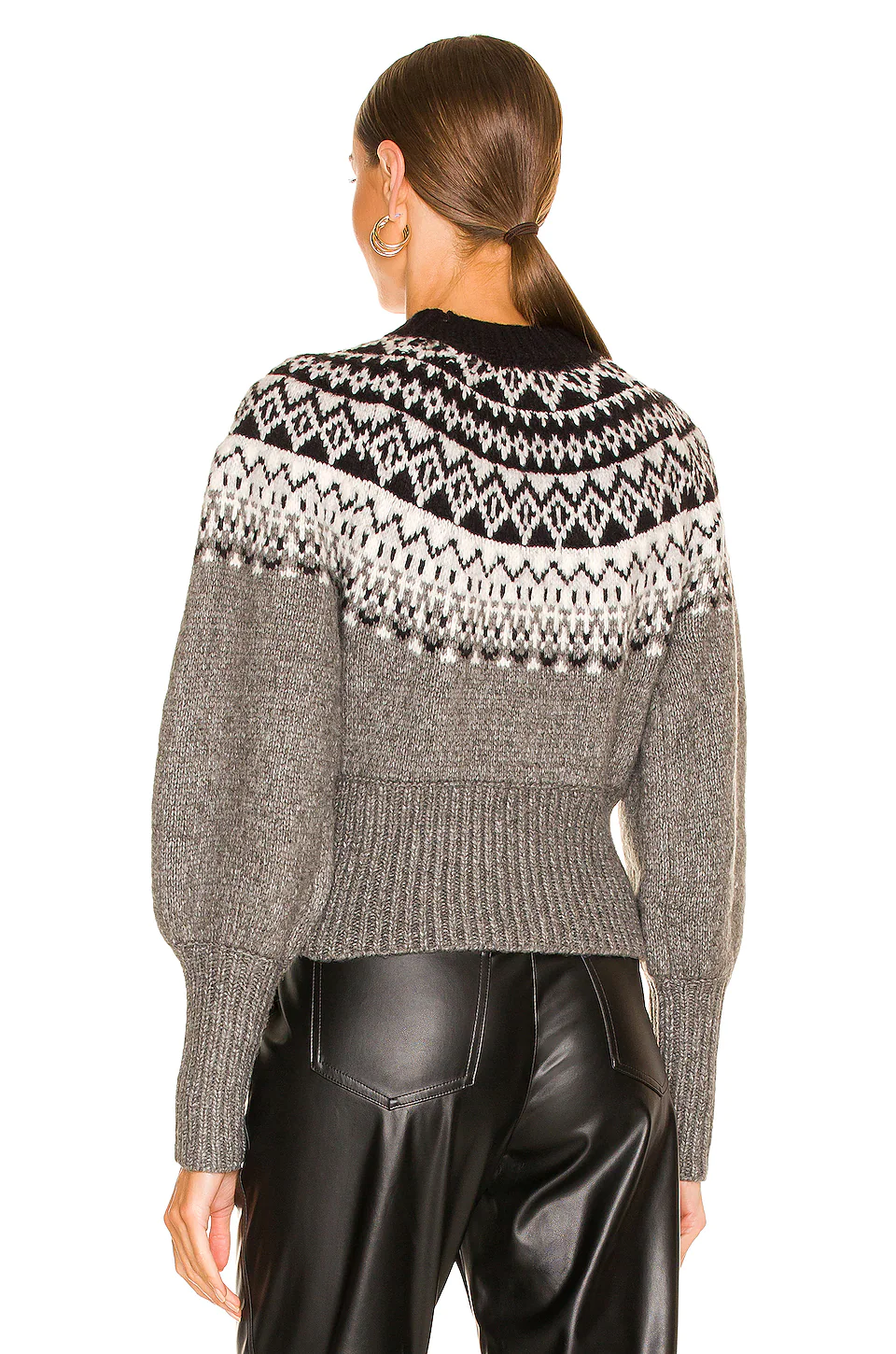 L'Academie Eliot Fairisle Sweater In Tonal Heather Grey 3 L'Academie Eliot Fairisle Sweater In Tonal Heather Grey - Image 3