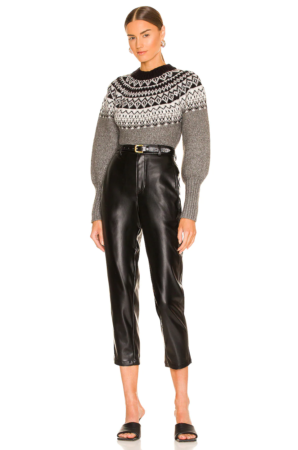 L'Academie Eliot Fairisle Sweater In Tonal Heather Grey 4 L'Academie Eliot Fairisle Sweater In Tonal Heather Grey - Image 4