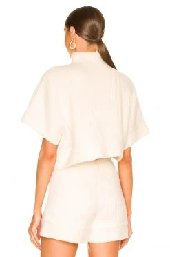 L'Academie Aurela Mock Neck Pullover In White -L'Academie Sales 2024 LCDE WK193 V3