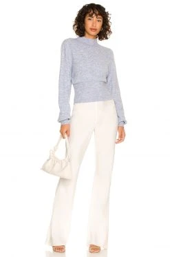 L'Academie Missie Mock Neck In Light Blue -L'Academie Sales 2024 LCDE WK195 V4