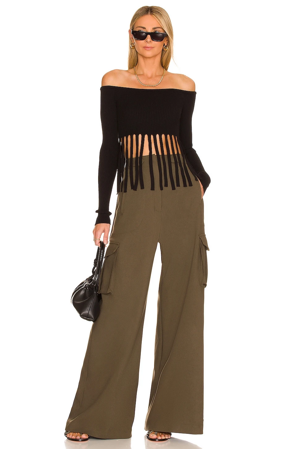 Harrel Fringe Sweater in Black L'Academie Harrel Fringe Sweater In Black -L'Academie Sales 2024 LCDE WK202 V4