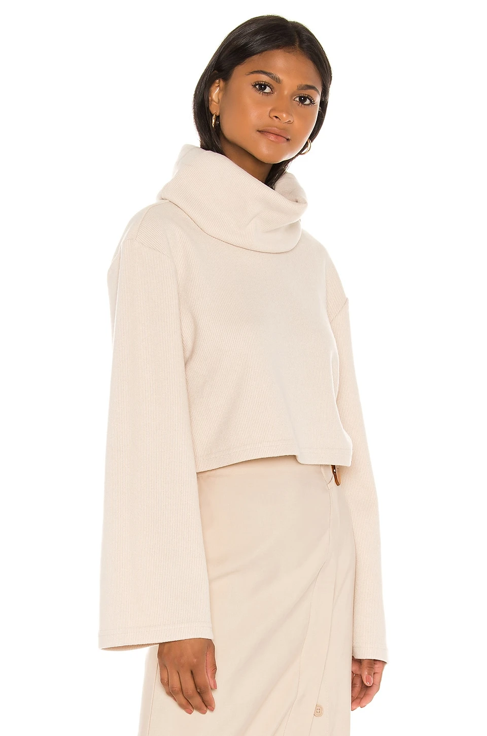 L'Academie The Clara Crop Top In Cream 2 L'Academie The Clara Crop Top In Cream - Image 2