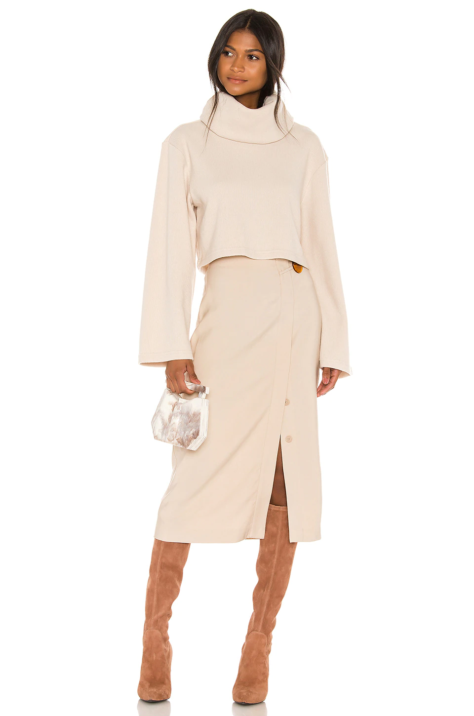 L'Academie The Clara Crop Top In Cream 4 L'Academie The Clara Crop Top In Cream - Image 4