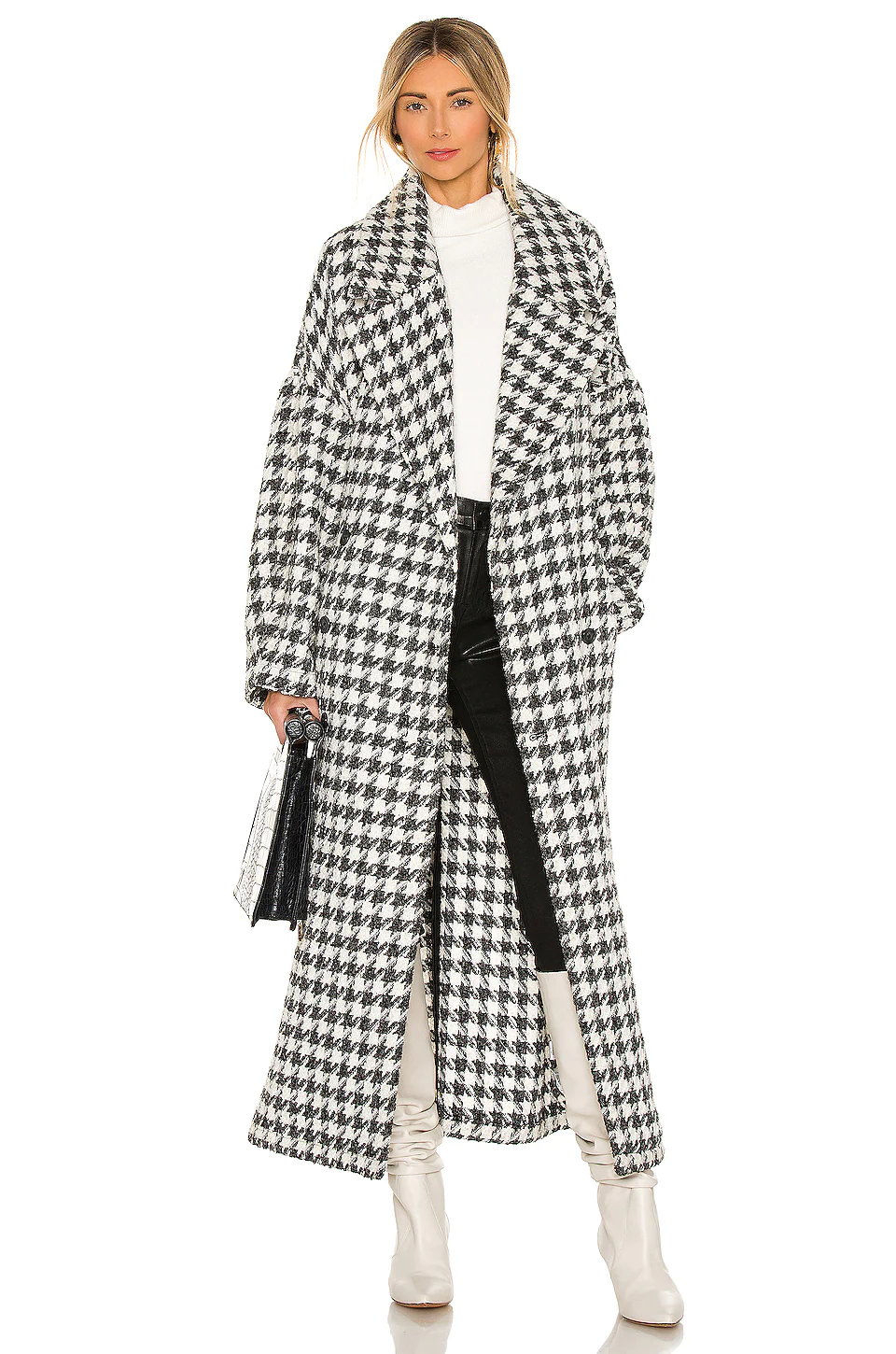 L'Academie The Celena Coat In Black & Ivory