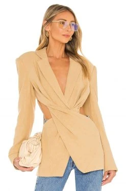 L'Academie Emmy Blazer In Tan