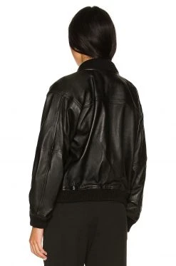 L'Academie The Jo Leather Jacket In Black -L'Academie Sales 2024 LCDE WO153 V3