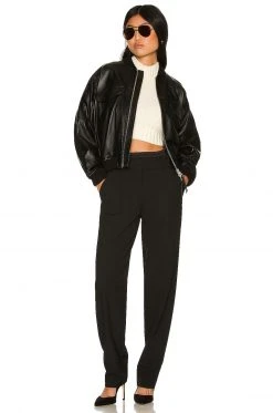 L'Academie The Jo Leather Jacket In Black -L'Academie Sales 2024 LCDE WO153 V4