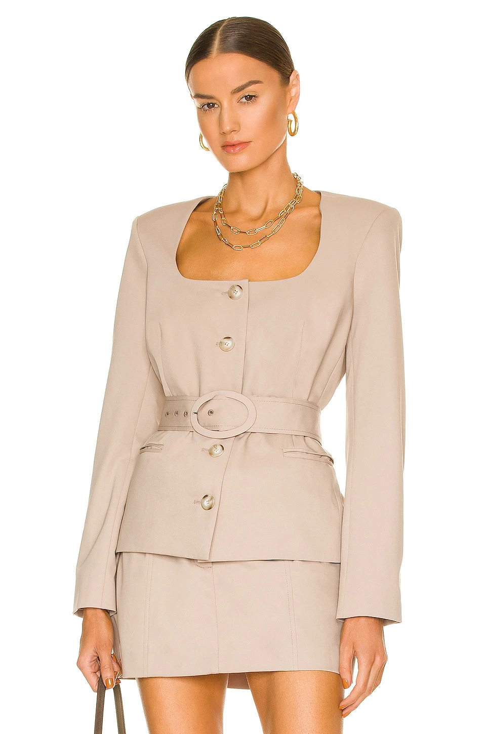 L'Academie Fifi Jacket In Beige 1 L'Academie Fifi Jacket In Beige