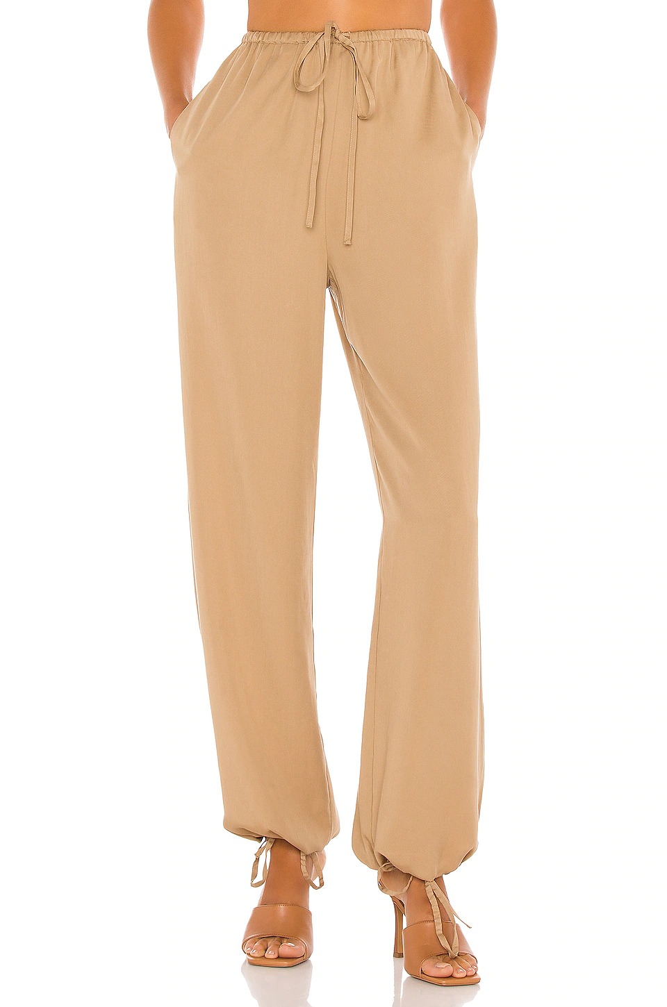 L'Academie Tie Hem Pant In Brown