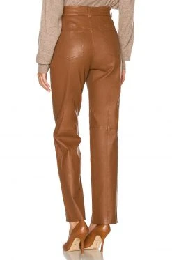 L'Academie The Kristina Leather Pant In Brown 6 L'Academie The Kristina Leather Pant In Brown -L'Academie Sales 2024 LCDE WP190 V3