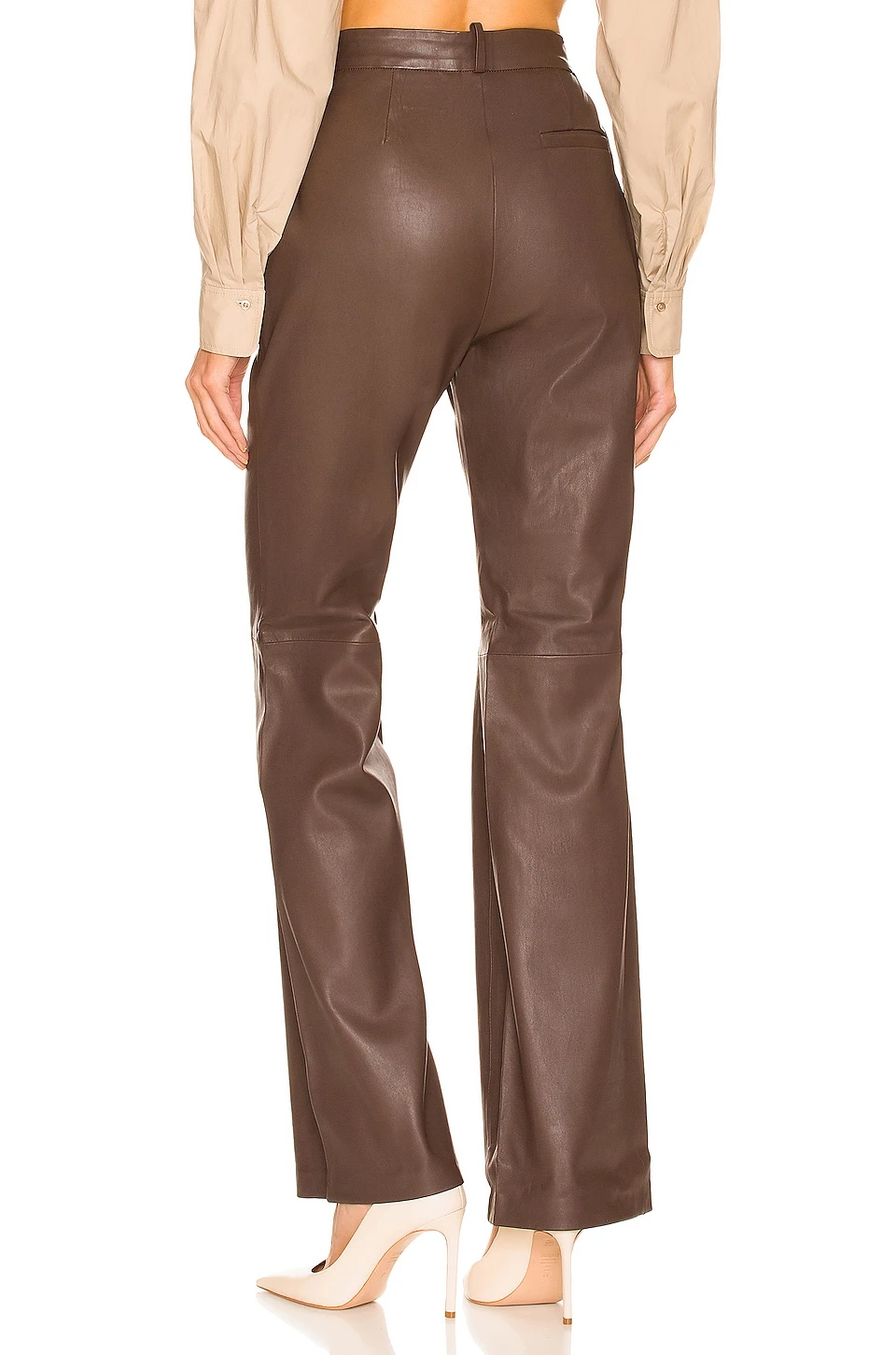 The Zaza Leather Pant in Brown L'Academie The Zaza Leather Pant In Brown -L'Academie Sales 2024 LCDE WP193 V3