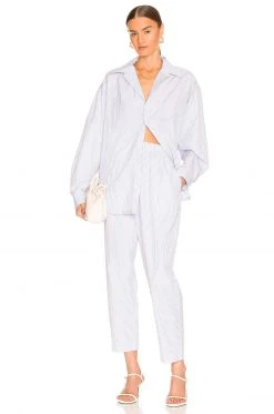 L'Academie Holly Pants In Blue & White Stripe -L'Academie Sales 2024 LCDE WP219 V4