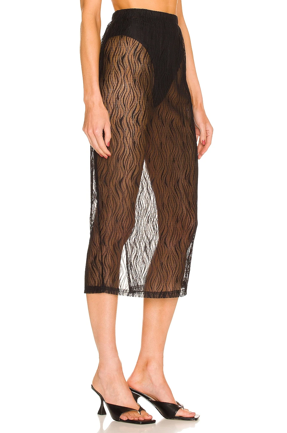 L'Academie Elowen Midi Skirt In Black 2 L'Academie Elowen Midi Skirt In Black - Image 2