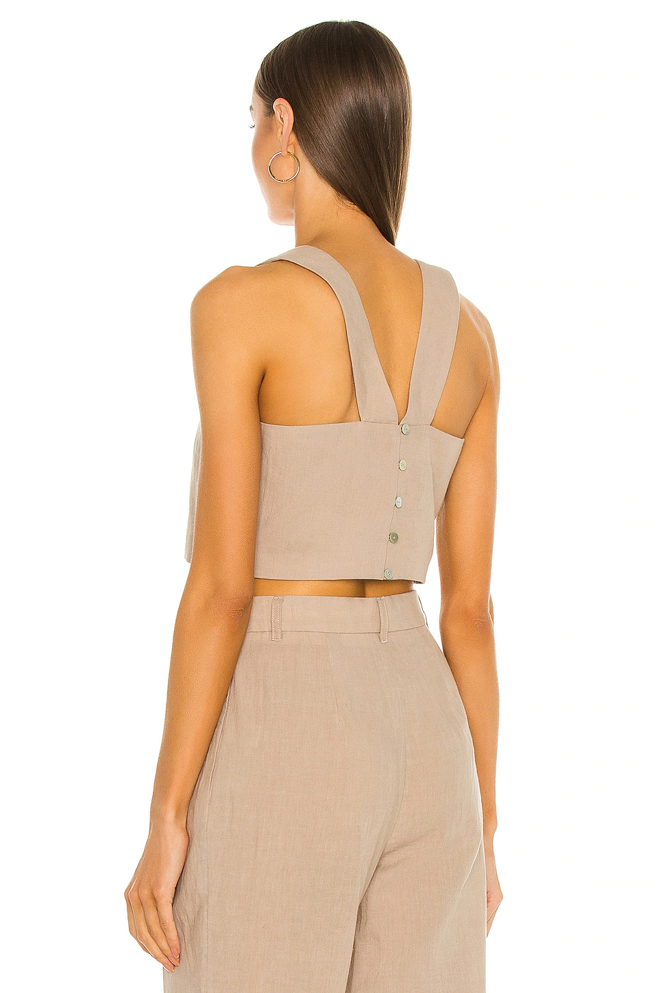 L'Academie The Rochelle Crop Top In Mocha Beige 3 L'Academie The Rochelle Crop Top In Mocha Beige - Image 3