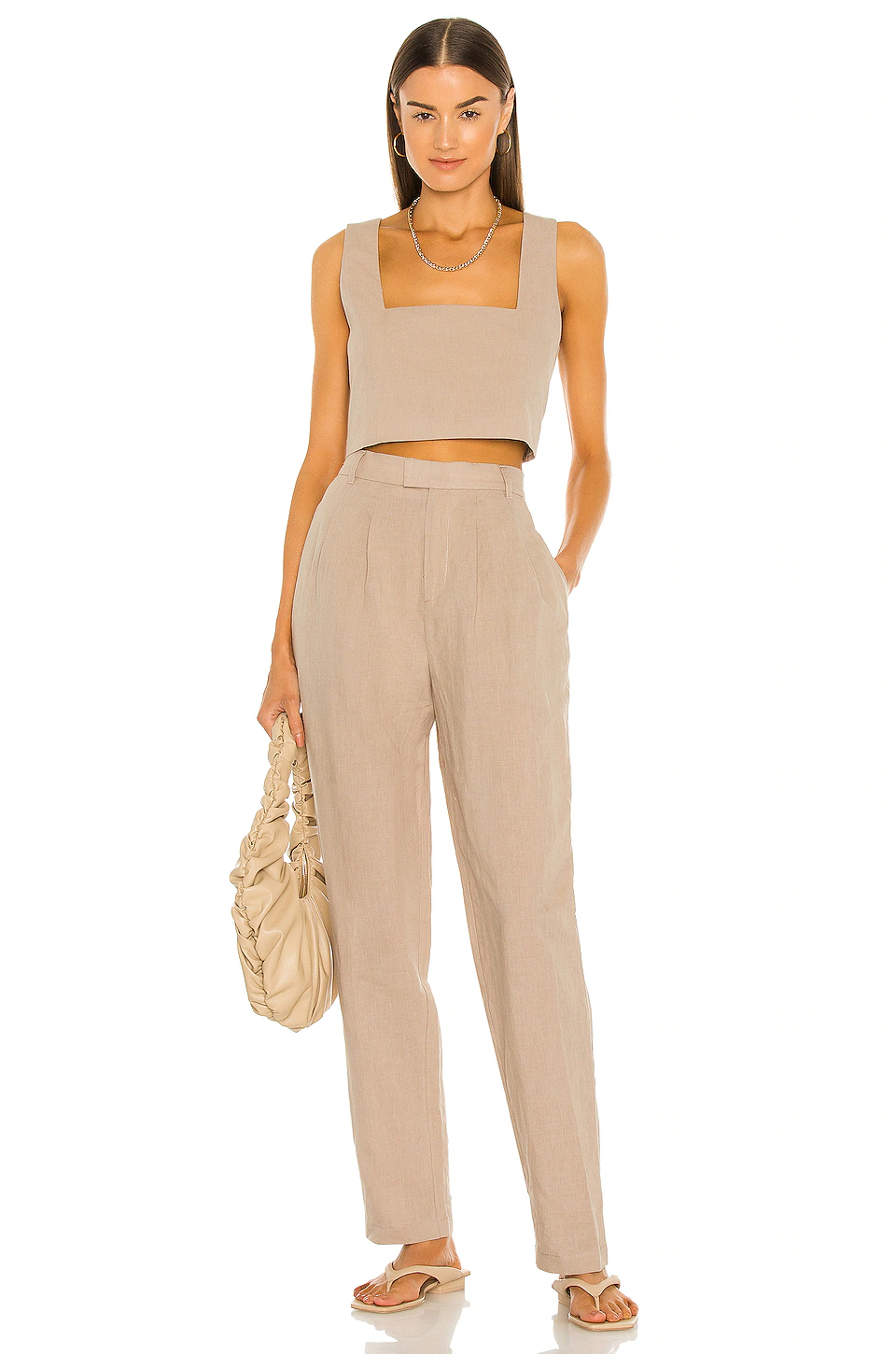 L'Academie The Rochelle Crop Top In Mocha Beige 4 L'Academie The Rochelle Crop Top In Mocha Beige - Image 4