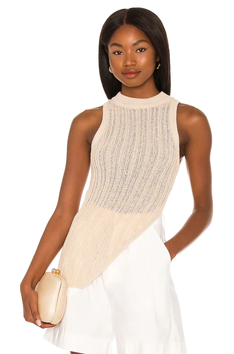 L'Academie Mischa Knit Top In Natural Jute