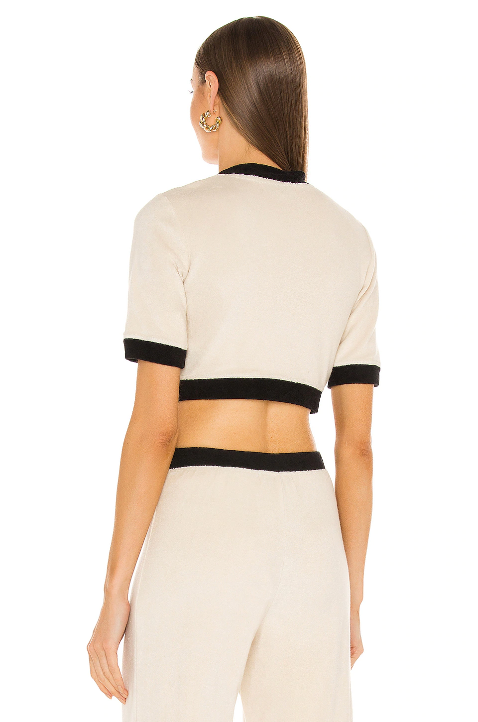 Gina Crop Top in Beige & Black L'Academie Gina Crop Top In Beige & Black -L'Academie Sales 2024 LCDE WS761 V3