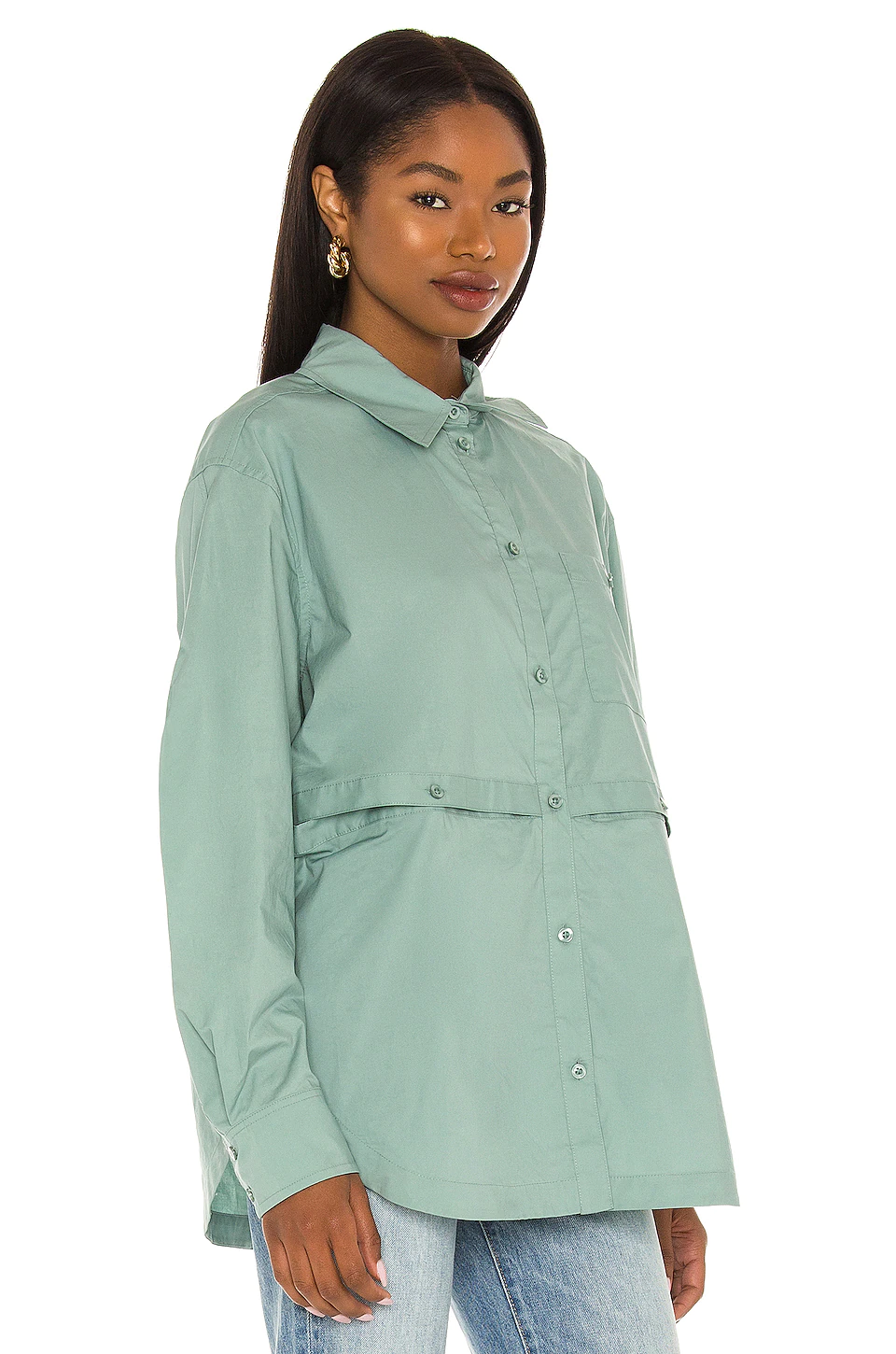 L'Academie The Nessa Blouse In Sage Green 3 L'Academie The Nessa Blouse In Sage Green - Image 3