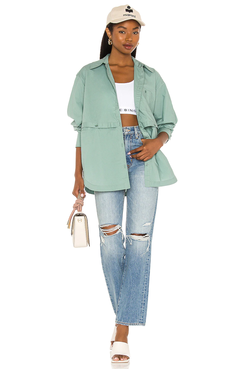 L'Academie The Nessa Blouse In Sage Green 5 L'Academie The Nessa Blouse In Sage Green - Image 5