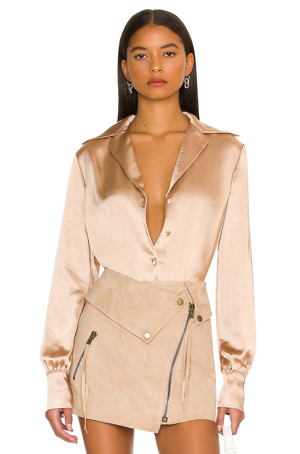 L'Academie Raquel Bodysuit In Champagne