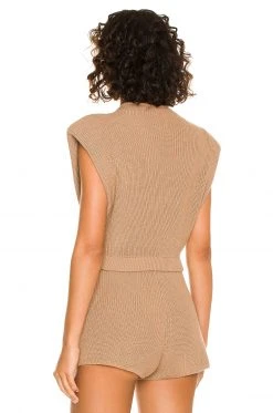 L'Academie Maja Sleeveless Sweater In Tan -L'Academie Sales 2024 LCDE WS800 V3