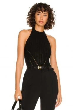 L'Academie Thalia Knit Top In Black